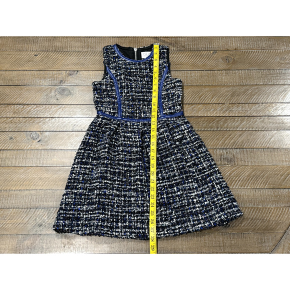 Blush by US Angels Boucle Dress Black/White with Blue Trim - Girls Size 8 - Picture 3 of 6
